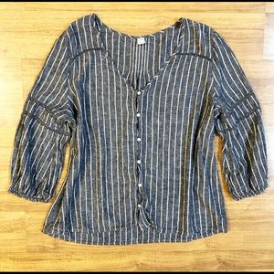 Old Navy Button Down Linen Blouse-Large